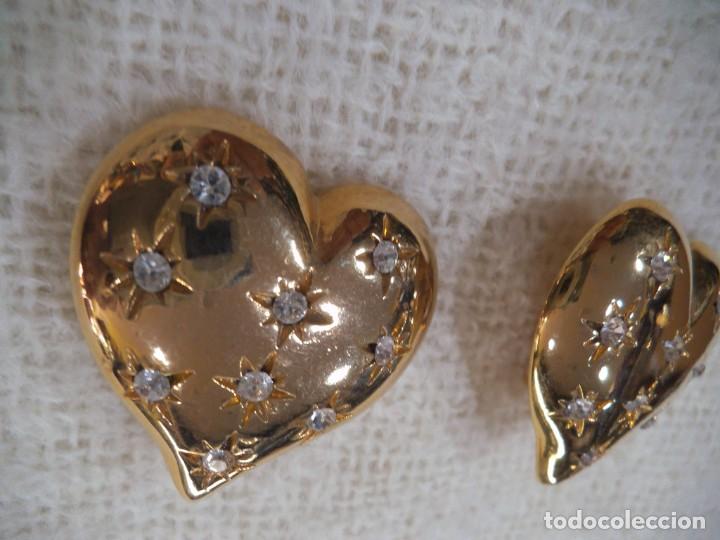Joyeria: PENDIENTES ( CORAZ&Oacute;N - CRISTALES ) DORADO - Foto 5