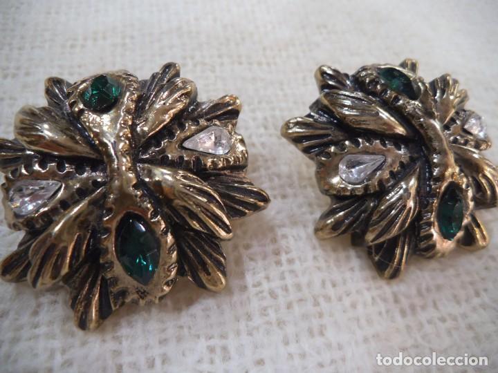 Joyeria: PENDIENTES ( ROSET&Oacute;N ) FLOR HOJAS - Foto 1