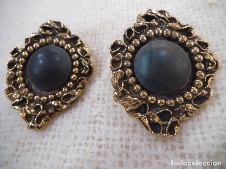 Joyeria: PENDIENTES ( RUSTICO - VERDE MATE - ORO VIEJO ) - Foto 2