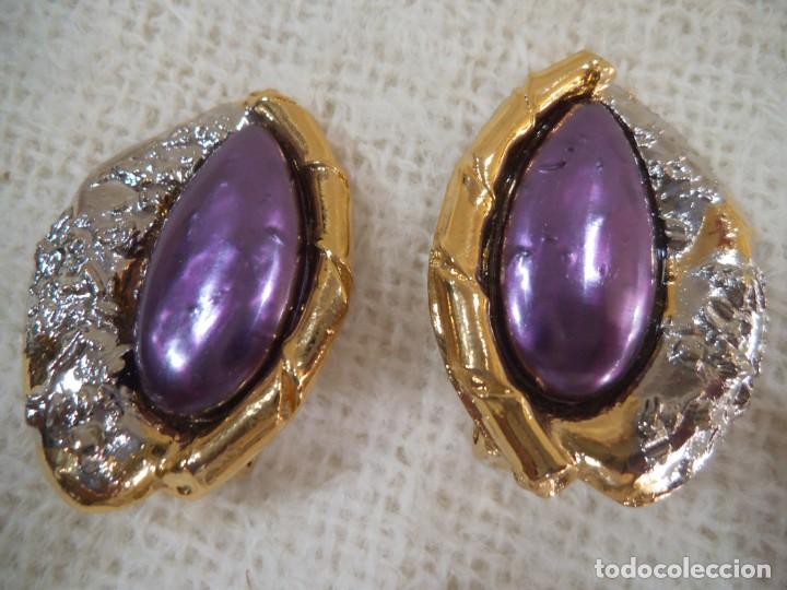 Joyeria: PENDIENTES ( RUSTICOS - MORADO ) OVALADO - Foto 1