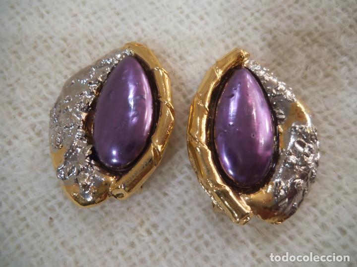 Joyeria: PENDIENTES ( RUSTICOS - MORADO ) OVALADO - Foto 2