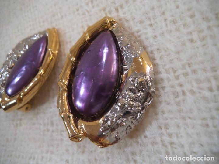 Joyeria: PENDIENTES ( RUSTICOS - MORADO ) OVALADO - Foto 3
