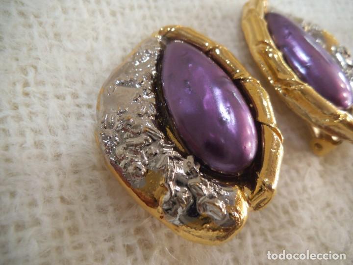 Joyeria: PENDIENTES ( RUSTICOS - MORADO ) OVALADO - Foto 4