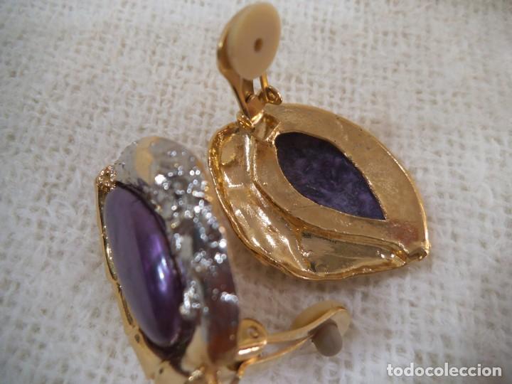 Joyeria: PENDIENTES ( RUSTICOS - MORADO ) OVALADO - Foto 5
