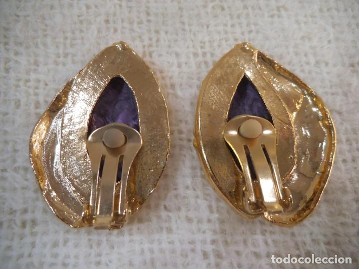 Joyeria: PENDIENTES ( RUSTICOS - MORADO ) OVALADO - Foto 6