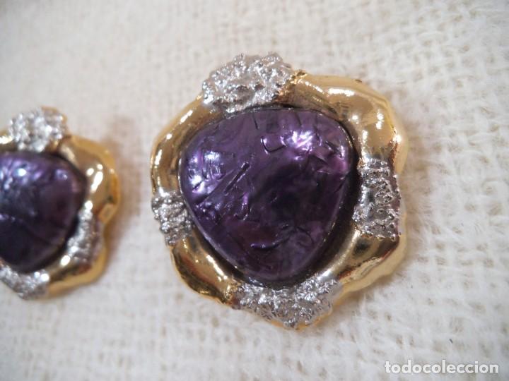 Joyeria: PENDIENTES ( R&Uacute;STICOS - MORADOS ) REDONDOS - Foto 2