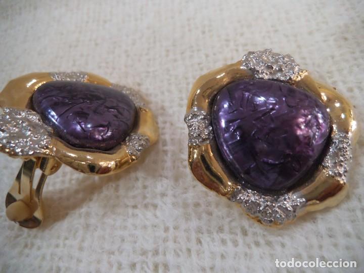 Joyeria: PENDIENTES ( R&Uacute;STICOS - MORADOS ) REDONDOS - Foto 3