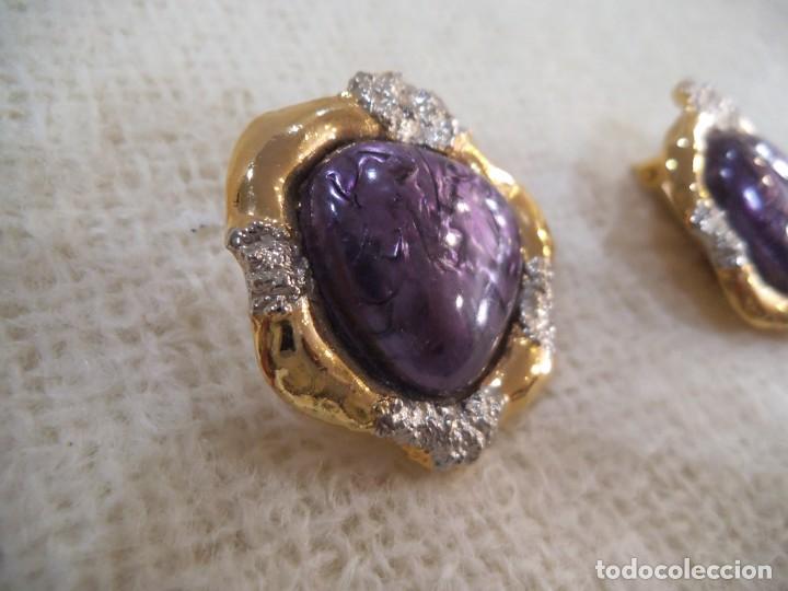 Joyeria: PENDIENTES ( R&Uacute;STICOS - MORADOS ) REDONDOS - Foto 4