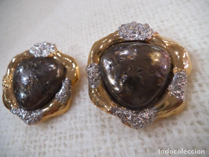 Joyeria: PENDIENTES ( R&Uacute;STICOS - MARR&Oacute;N ) REDONDOS - Foto 2