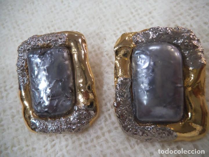 Joyeria: PENDIENTES ( R&Uacute;STICOS - GRIS ) CUADRADOS - Foto 1