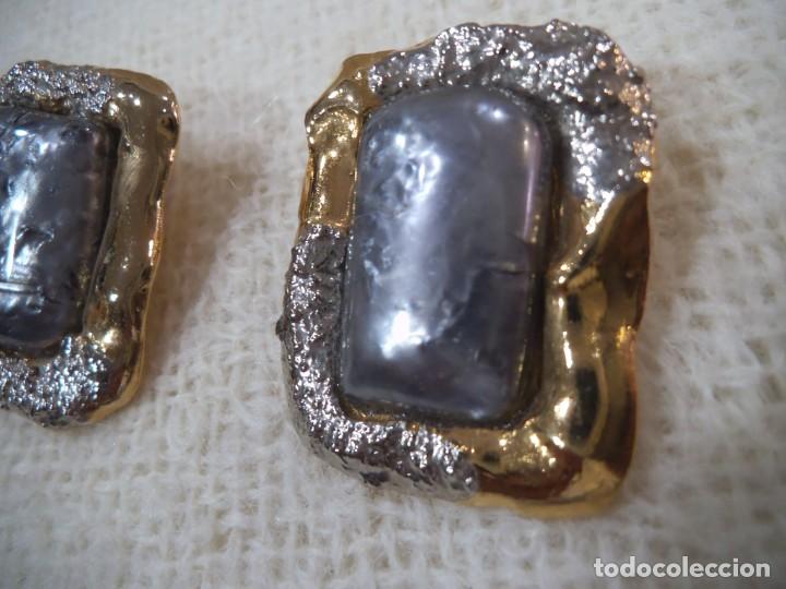 Joyeria: PENDIENTES ( R&Uacute;STICOS - GRIS ) CUADRADOS - Foto 2