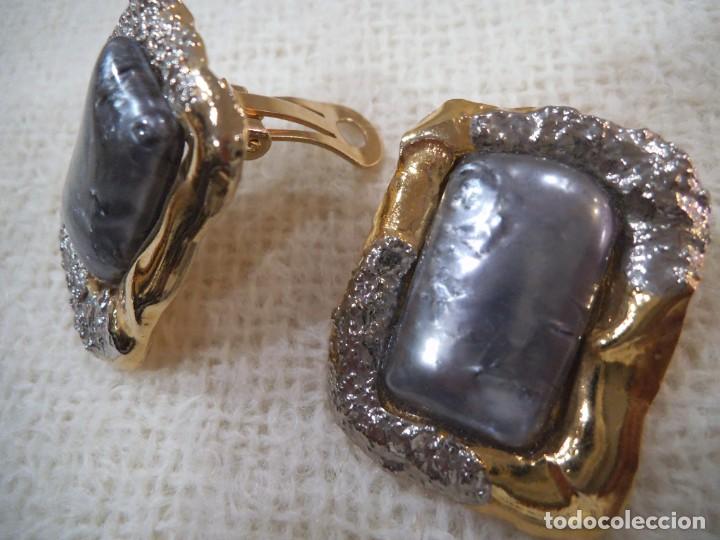 Joyeria: PENDIENTES ( R&Uacute;STICOS - GRIS ) CUADRADOS - Foto 4