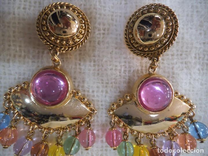 Joyeria: PENDIENTES ( ABANICO ) BOLAS COLORES - Foto 1