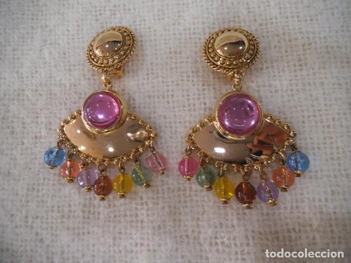 Joyeria: PENDIENTES ( ABANICO ) BOLAS COLORES - Foto 2