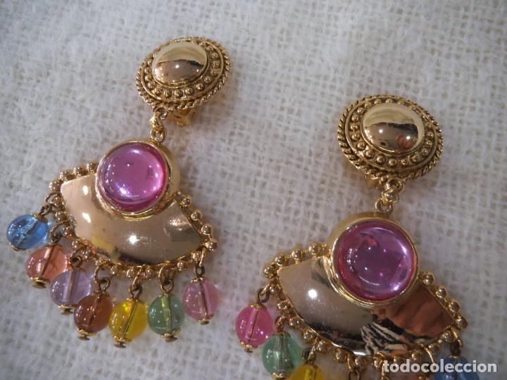 Joyeria: PENDIENTES ( ABANICO ) BOLAS COLORES - Foto 3