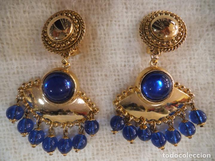 Joyeria: PENDIENTES ( ABANICO ) BOLAS AZUL - Foto 1
