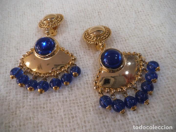 Joyeria: PENDIENTES ( ABANICO ) BOLAS AZUL - Foto 2