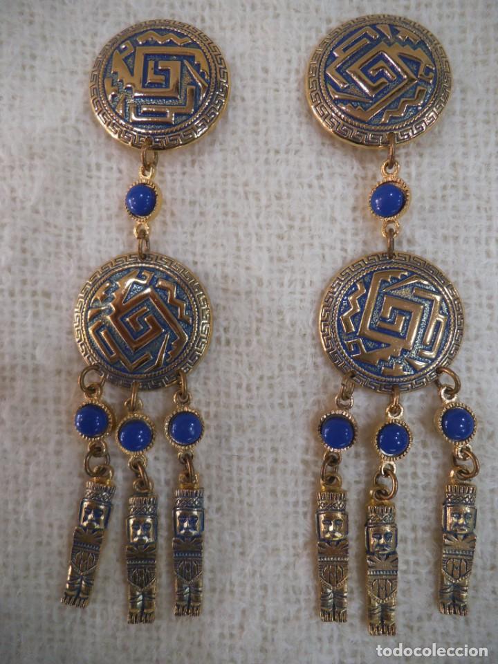 Joyeria: PENDIENTES ( AZTECA - ESMALTE - AZUL ) - Foto 1