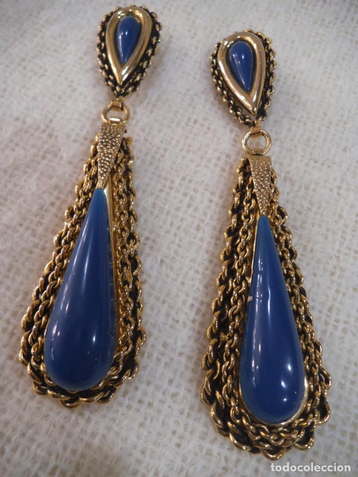 Joyeria: PENDIENTES ( LAGRIMA - AZUL ) CADENA G - Foto 1