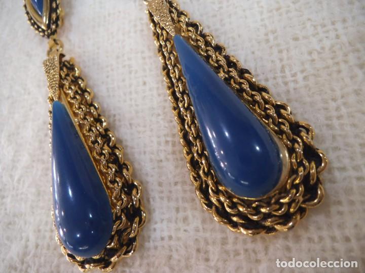Joyeria: PENDIENTES ( LAGRIMA - AZUL ) CADENA G - Foto 2