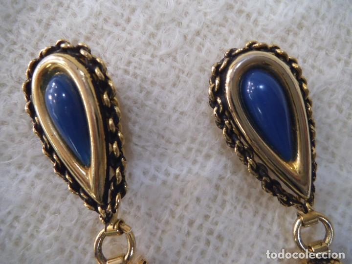 Joyeria: PENDIENTES ( LAGRIMA - AZUL ) CADENA G - Foto 3
