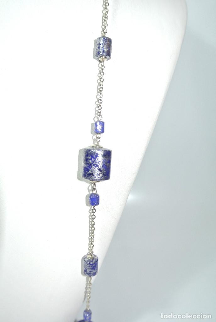 Joyeria: Collar largo color azul y plata, A&ntilde;o 2000, Nuevo - Foto 2