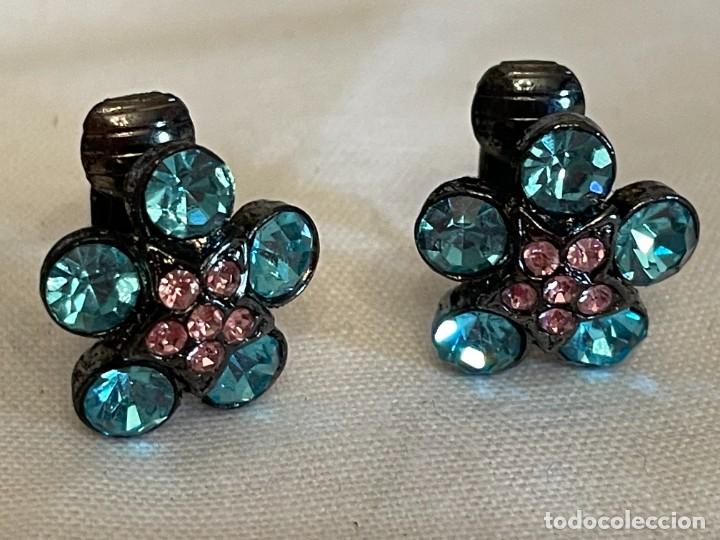 Joyeria: Pendientes de cristal azul y rosa. Gran brillo. - Foto 1