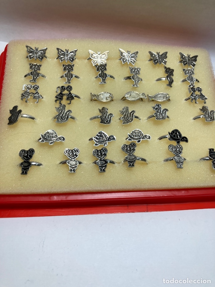 Joyeria: Lote 24 lote de anillos plateados animales