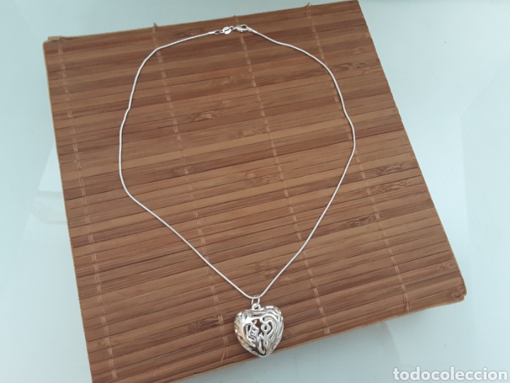 Joyeria: Cord&oacute;n coraz&oacute;n ba&ntilde;o de plata - Foto 1
