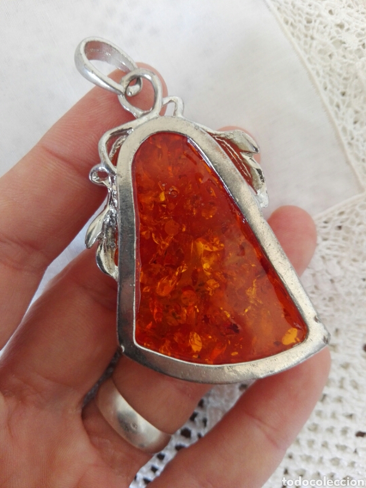 Joyeria: Gran Colgante s&iacute;mil &aacute;mbar naranja - Foto 2