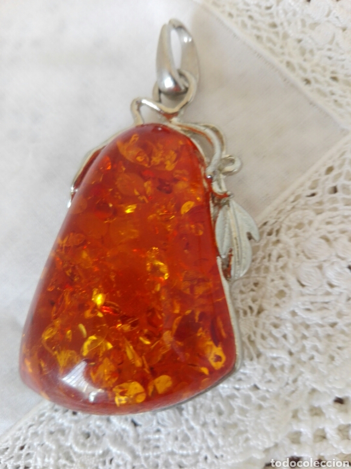 Joyeria: Gran Colgante s&iacute;mil &aacute;mbar naranja - Foto 3