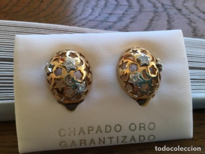 Joyeria: PENDIENTES CHAPADOS EN ORO CON CIRCONIOS - Foto 1