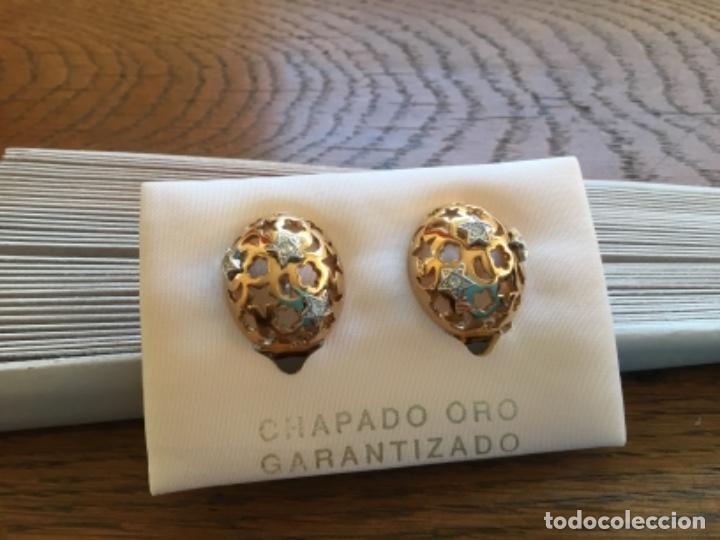 Joyeria: PENDIENTES CHAPADOS EN ORO CON CIRCONIOS - Foto 2