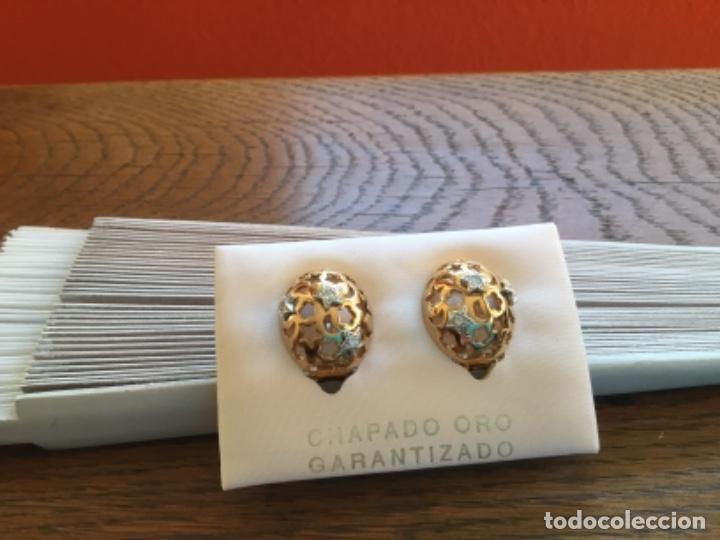 Joyeria: PENDIENTES CHAPADOS EN ORO CON CIRCONIOS - Foto 3