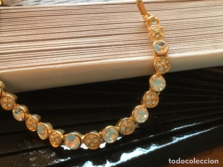 Joyeria: PULSERA RIVIERE CON CIRCONIOS. CHAPADA EN ORO. - Foto 2