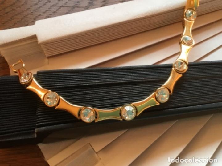Joyeria: PULSERA CON CIRCONIOS CHAPADA EN ORO. ESPECTACULAR PIEZA ARTICULADA - Foto 3
