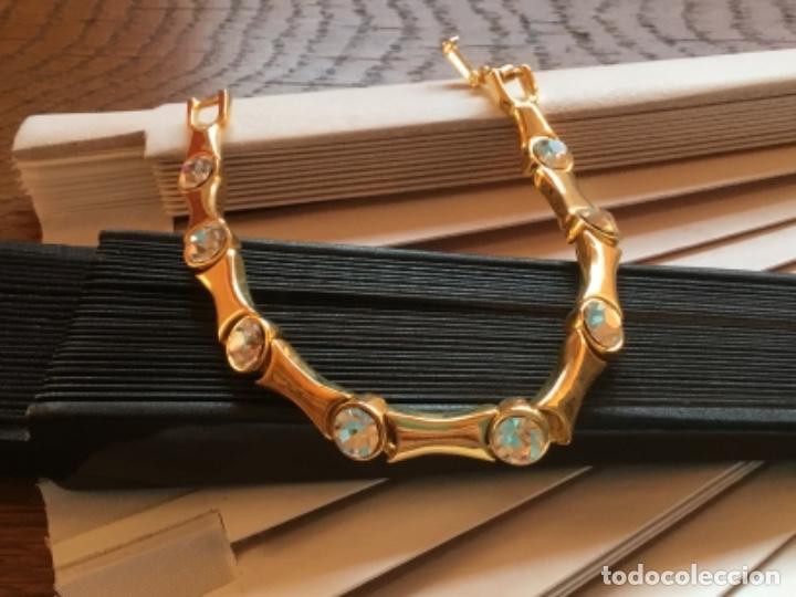Joyeria: PULSERA CON CIRCONIOS CHAPADA EN ORO. ESPECTACULAR PIEZA ARTICULADA - Foto 2