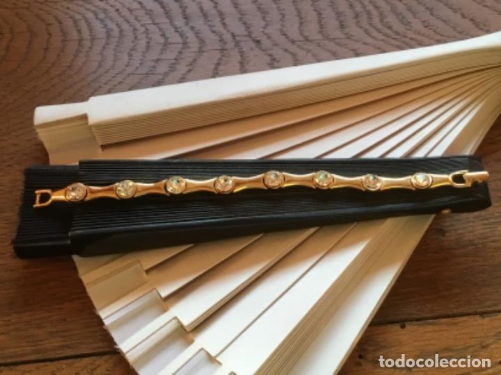 Joyeria: PULSERA CON CIRCONIOS CHAPADA EN ORO. ESPECTACULAR PIEZA ARTICULADA - Foto 4