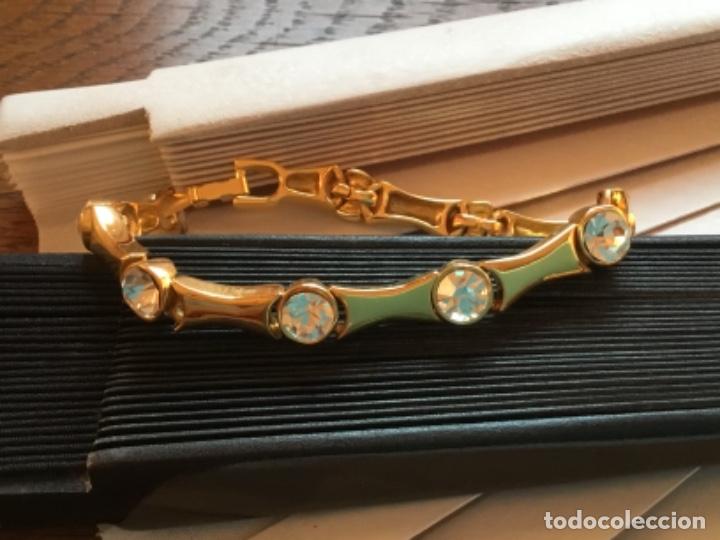 Joyeria: PULSERA CON CIRCONIOS CHAPADA EN ORO. ESPECTACULAR PIEZA ARTICULADA - Foto 1