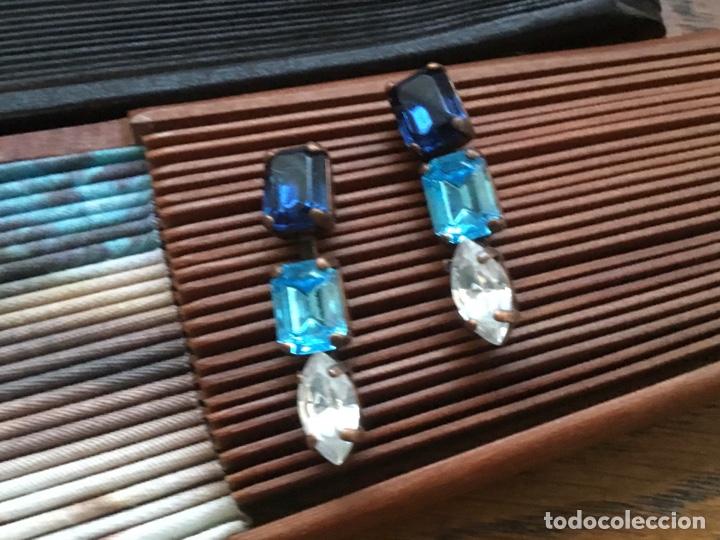 Joyeria: PENDIENTES DE CRISTAL EN DEGRAD&Eacute; DE AZULES. FRANCIA - Foto 1