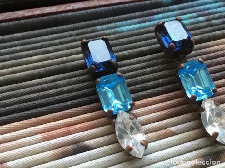 Joyeria: PENDIENTES DE CRISTAL EN DEGRAD&Eacute; DE AZULES. FRANCIA - Foto 2