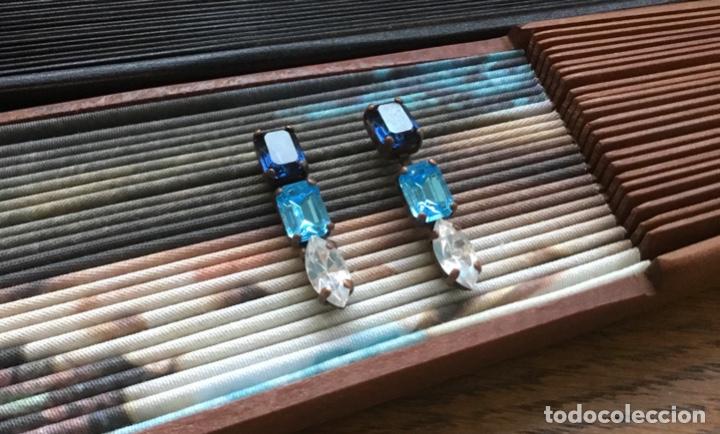 Joyeria: PENDIENTES DE CRISTAL EN DEGRAD&Eacute; DE AZULES. FRANCIA - Foto 4