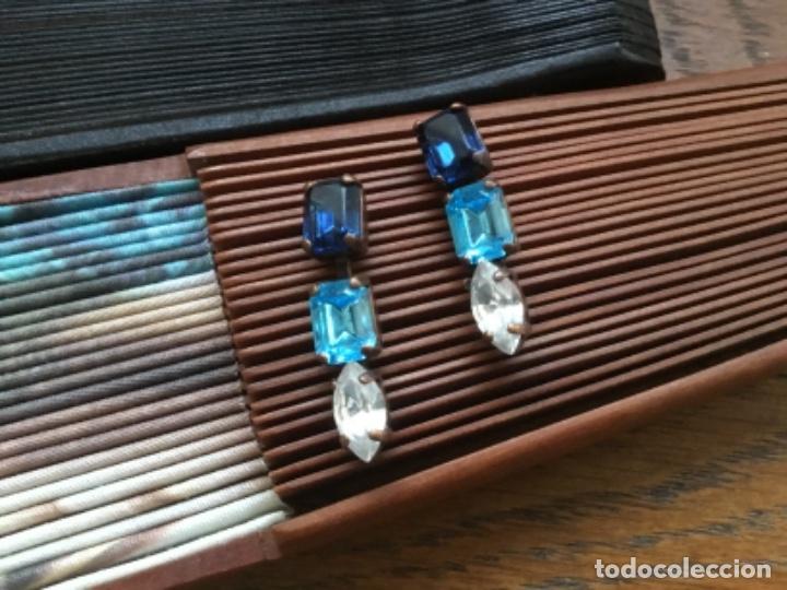 Joyeria: PENDIENTES DE CRISTAL EN DEGRAD&Eacute; DE AZULES. FRANCIA - Foto 6