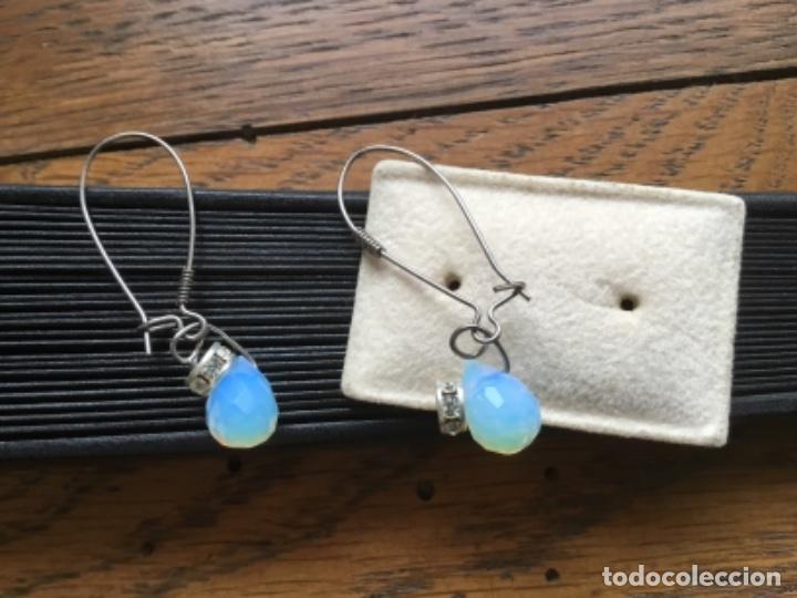 Joyeria: PENDIENTES CON CRISTALES EN OPALINA Y R&Oacute;NDELE DE CRISTALES - Foto 1