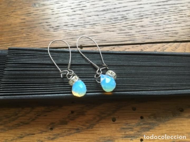 Joyeria: PENDIENTES CON CRISTALES EN OPALINA Y R&Oacute;NDELE DE CRISTALES - Foto 4