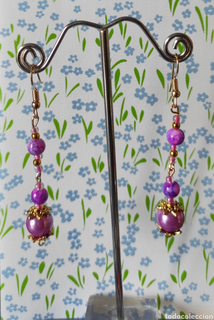 Joyeria: Pendientes de piedras y perlas acrilicas - Foto 4