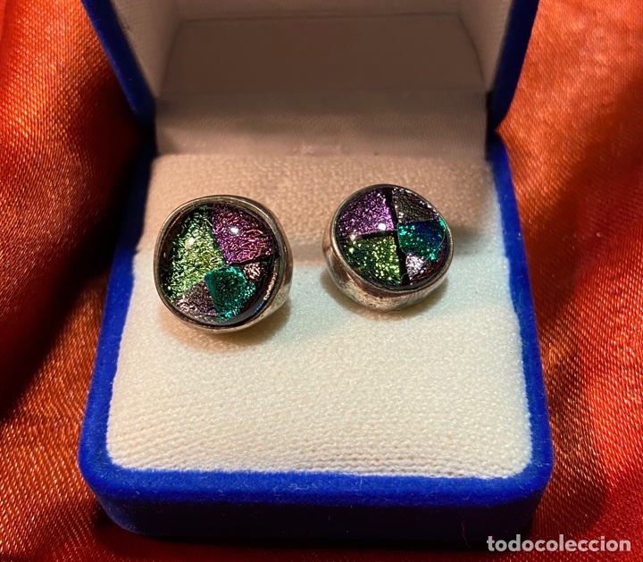 Joyeria: C-1-19 Pendientes de plata y esmalte.