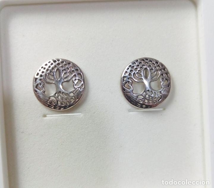 Joyeria: Pendientes de plata del &Aacute;rbol de la Vida - medida 1 cm - Foto 1