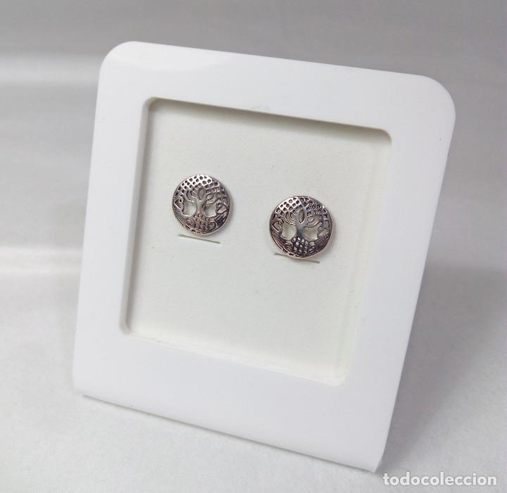 Joyeria: Pendientes de plata del &Aacute;rbol de la Vida - medida 1 cm - Foto 2