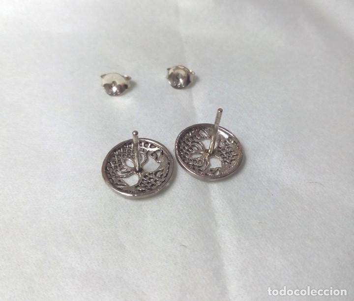Joyeria: Pendientes de plata del &Aacute;rbol de la Vida - medida 1 cm - Foto 3